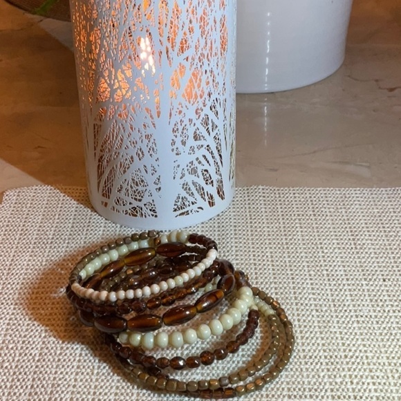 BROWNS VINTAGE AMBER WRAP BRACELET & ANKLE BRACELET & CHOKER - Picture 1 of 3